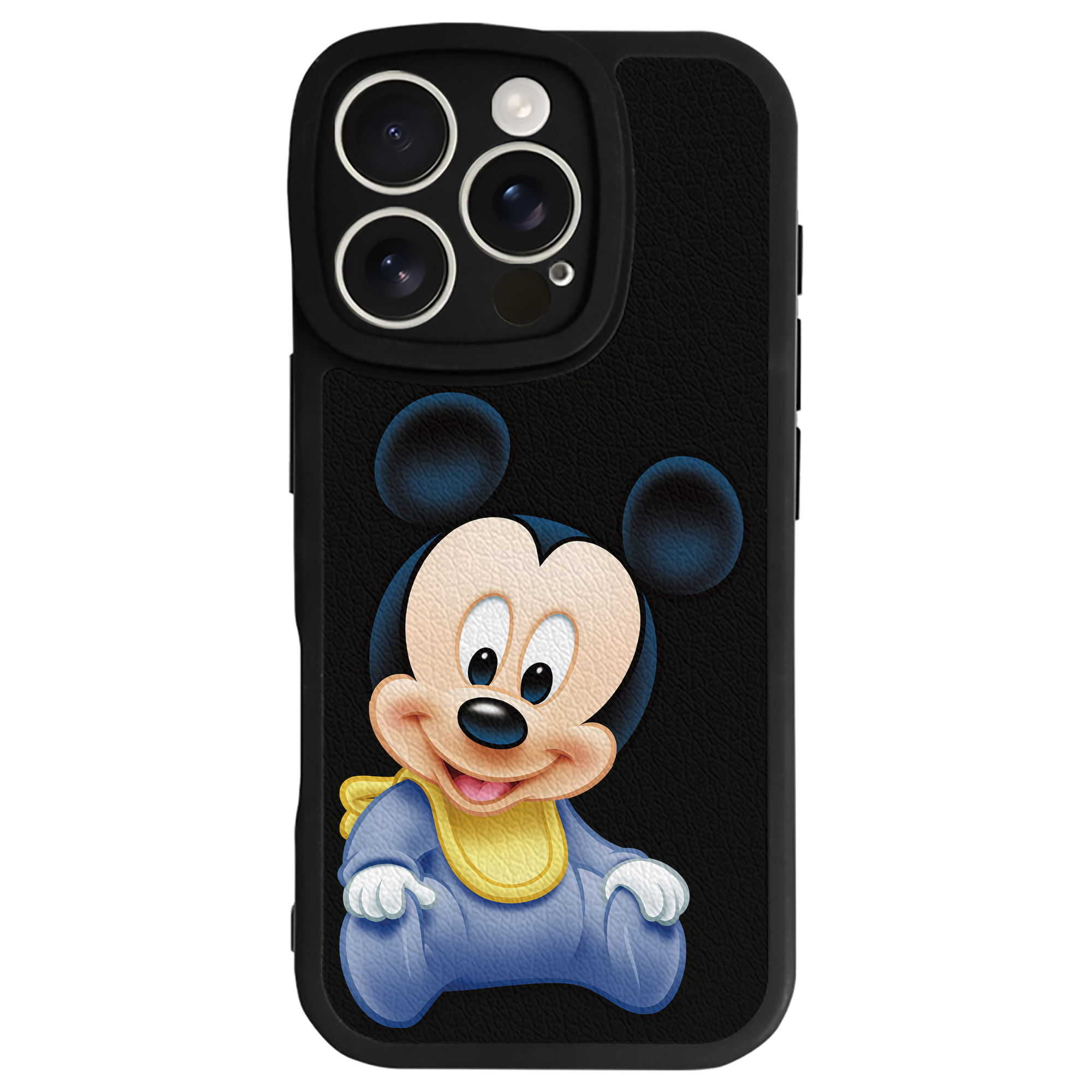 （画像用） ミッキーマウス Mickey Mouse 【iPhone 16シリーズ対応】シリコンスマホケース（レザー調） 材質：シリコン